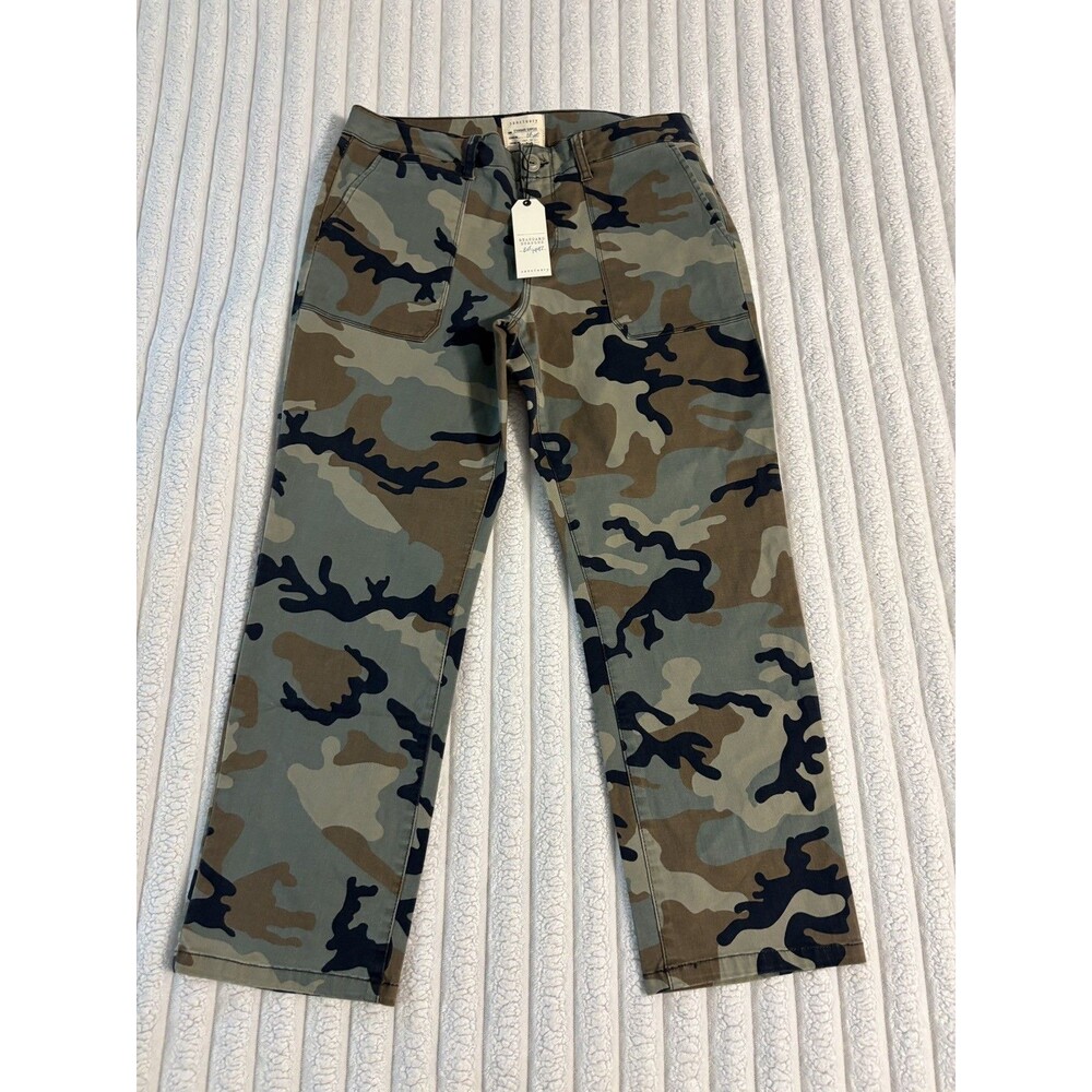 NWT Sanctuary Standard Surplus camo straight leg jeans Womens 28 utility fall